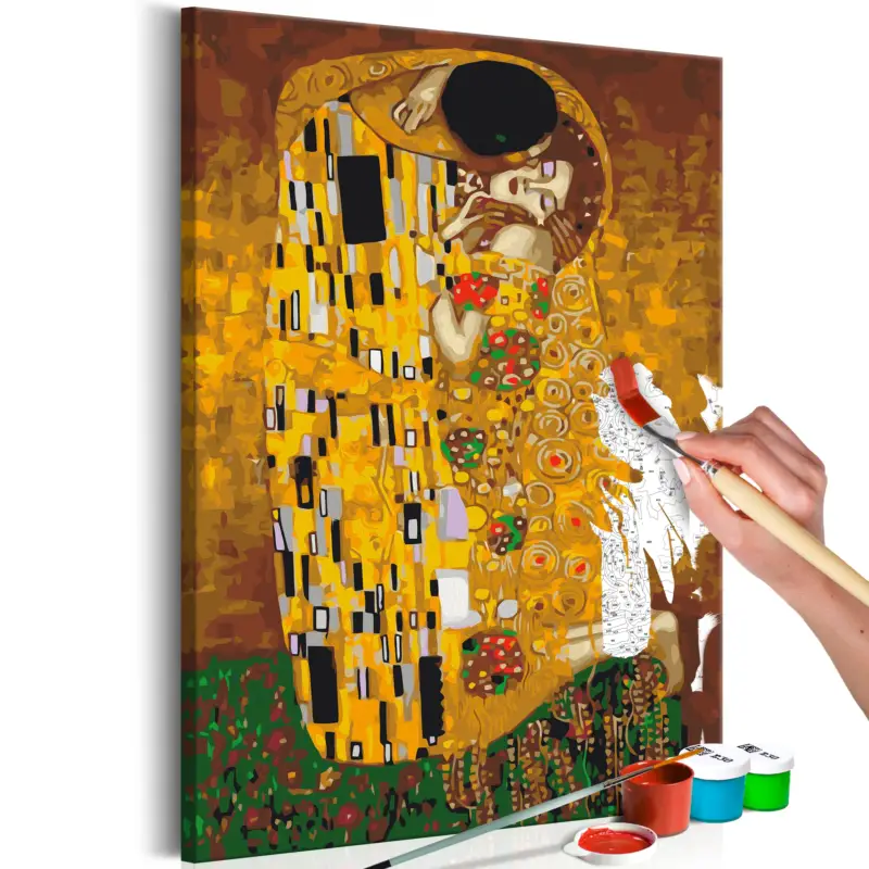 Authentique Doe-het-zelf op canvas schilderen - Klimt: The Kiss - 40x60