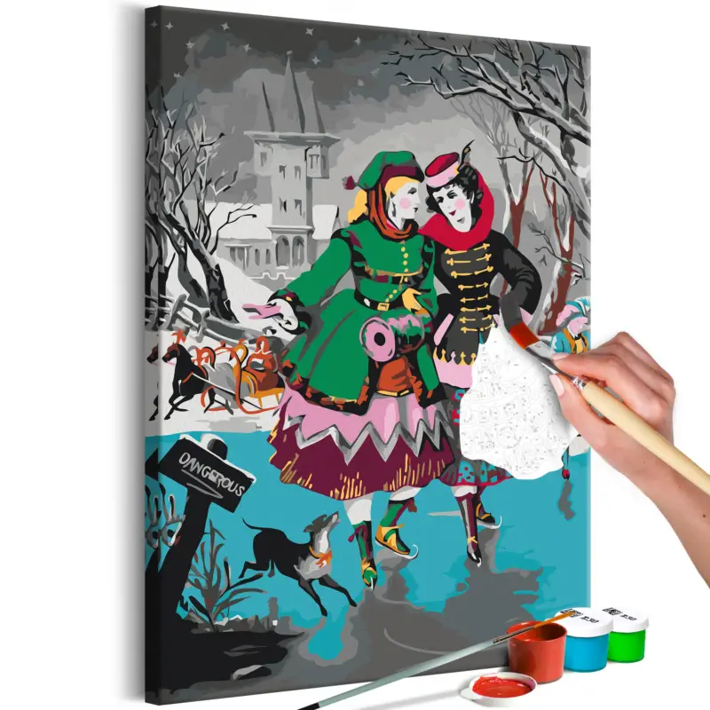 Réduction Doe-het-zelf op canvas schilderen - Ice Skating - 40x60