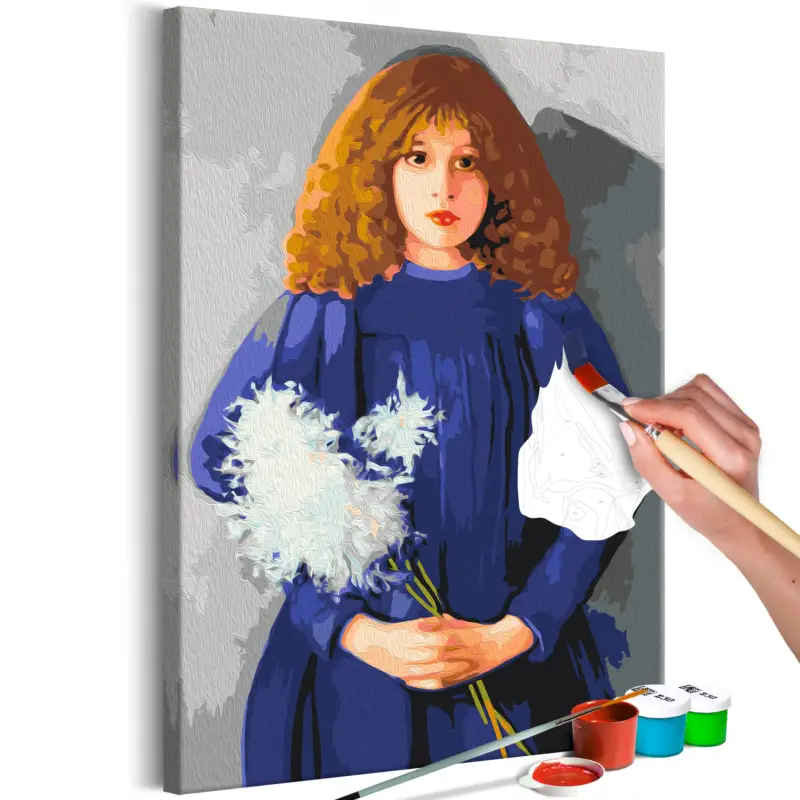 Commander Maintenant Doe-het-zelf op canvas schilderen - Girl With Chrysanthemums - 40x60