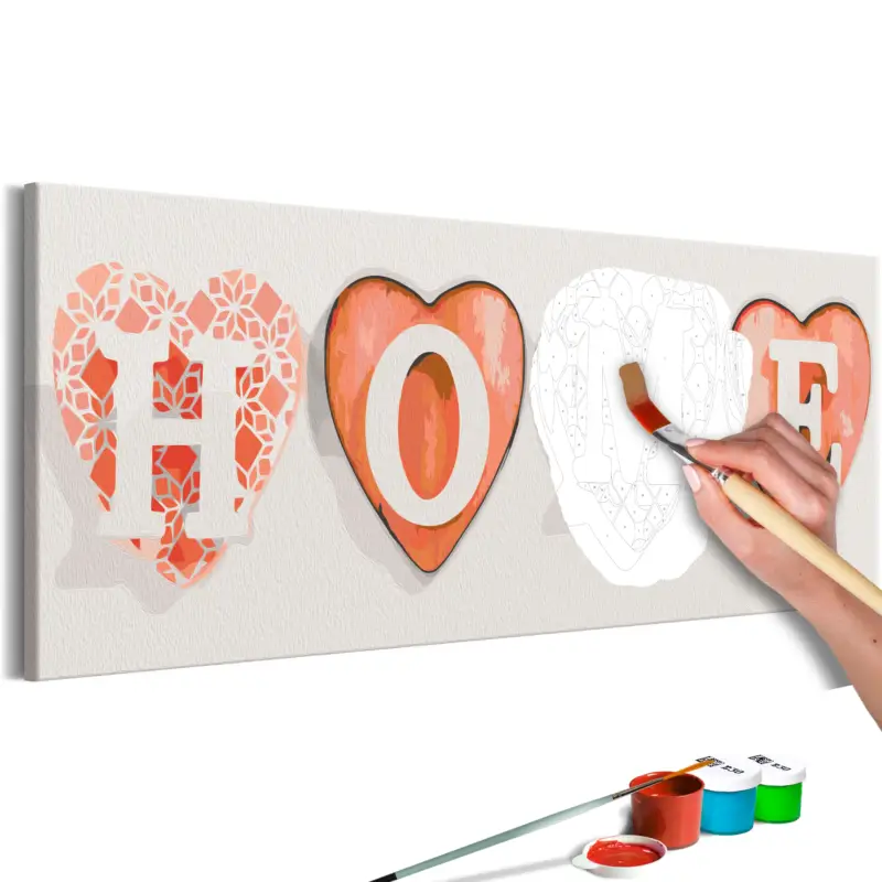 Réduction Doe-het-zelf op canvas schilderen - Four Hearts - 90x30