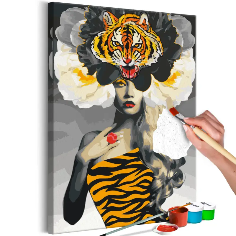 Top Vente Doe-het-zelf op canvas schilderen - Eye of the Tiger - 40x60