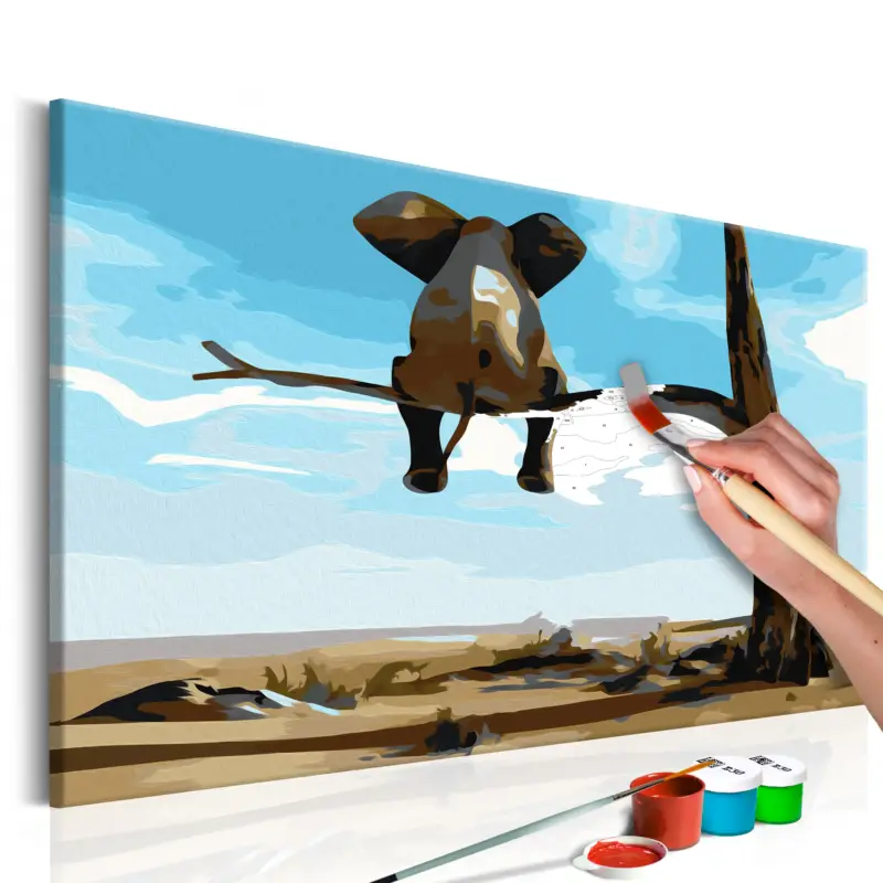 Remise Doe-het-zelf op canvas schilderen - Elephant In A Tree - 60x40