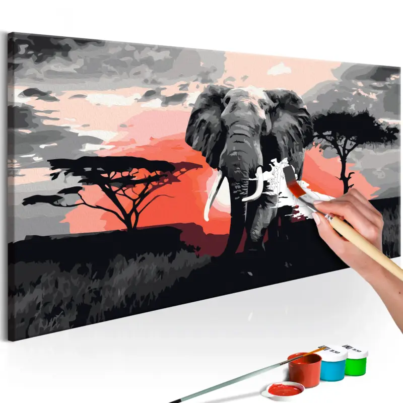 Acheter Direct Doe-het-zelf op canvas schilderen - Elephant (Africa) - 80x40