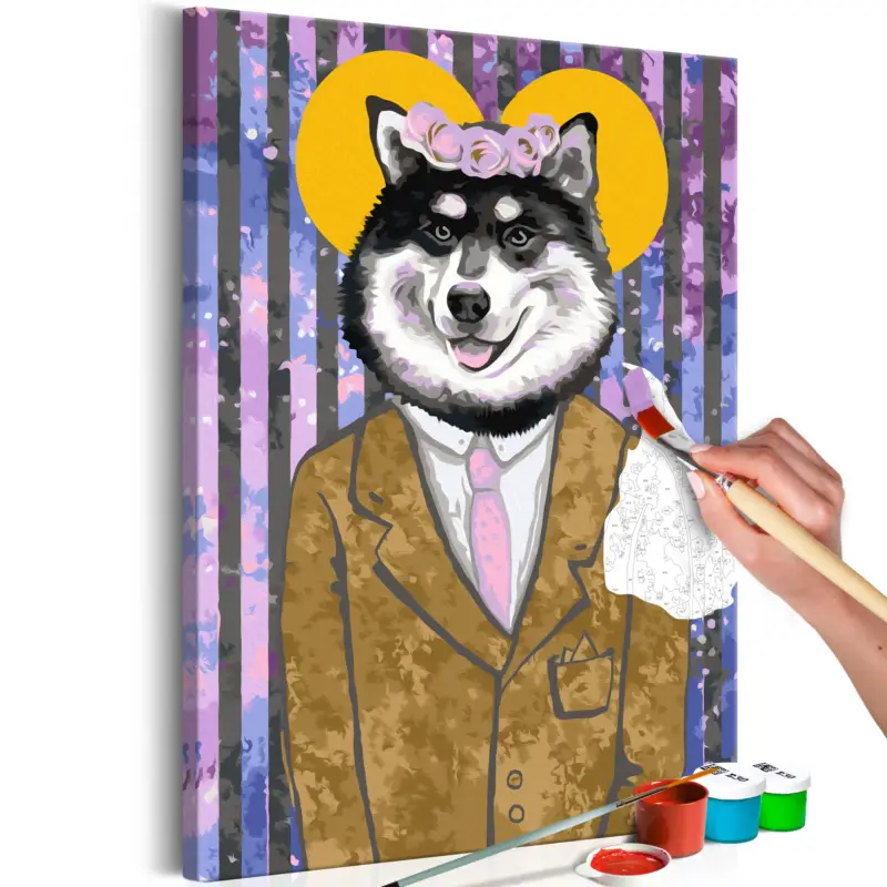 Commande En Gros Doe-het-zelf op canvas schilderen - Dog in Suit - 40x60