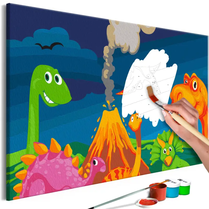 Retour Gratuit Doe-het-zelf op canvas schilderen - Dinosaur World - 60x40