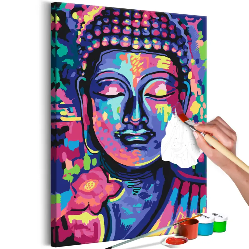 Bon Marché Doe-het-zelf op canvas schilderen - Buddha's Crazy Colors - 40x60