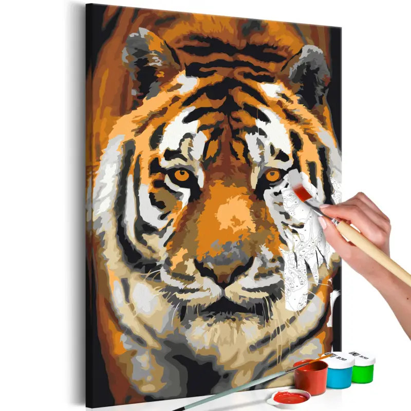 Solde Doe-het-zelf op canvas schilderen - Asian Tiger - 40x60