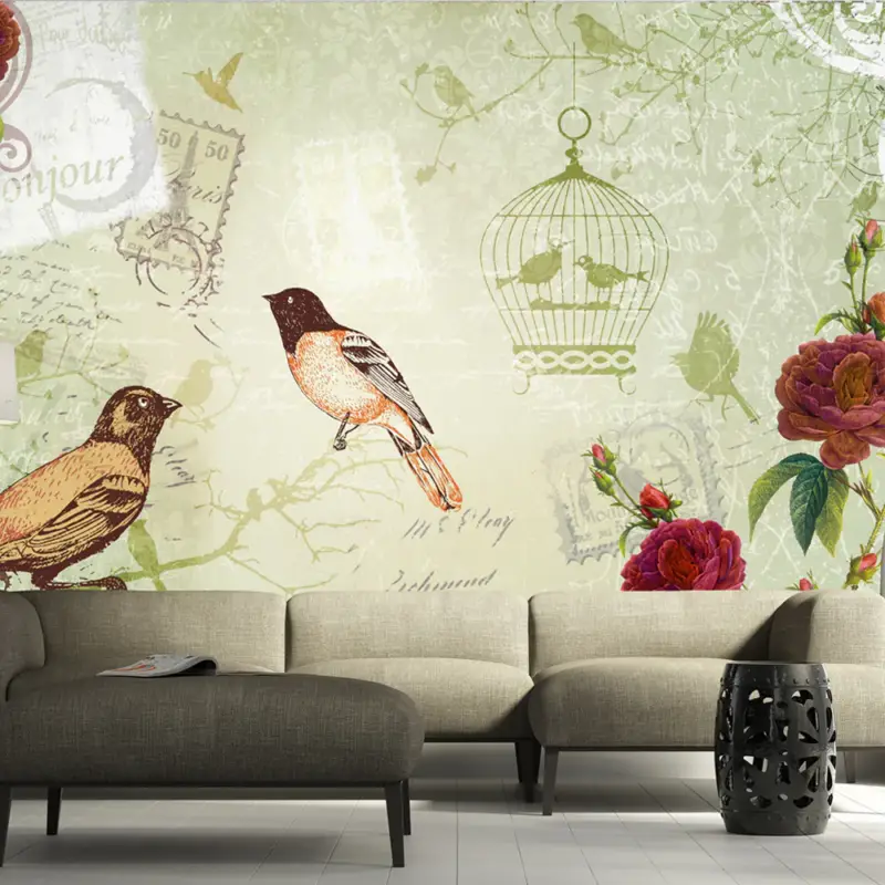 Acheter En Ligne Fotobehang - Vintage birds - 350x245