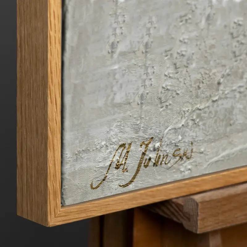 Abstract schilderij met textuur – Handgeschilderd canvas kunstwerk voor interieur en kantoor - 200x100 Natur Holz Rahmen Expédition Rapide