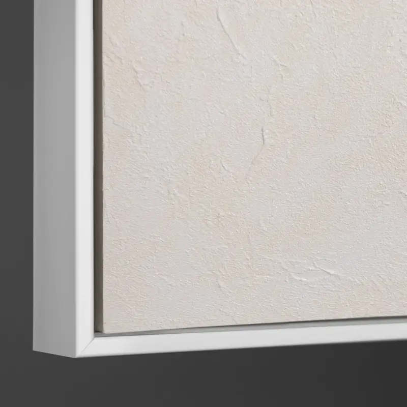 Livraison Express Handgeschilderd acryl schilderij "Witte Code" – Moderne wanddecoratie voor woonkamer - 120x80 Witte lijst