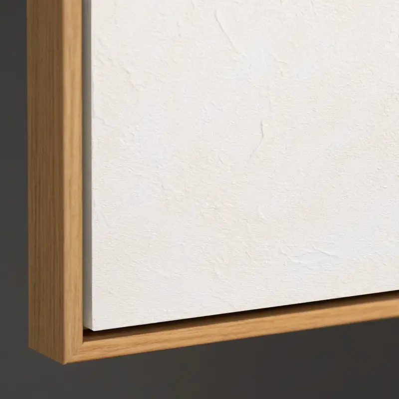 Handgeschilderd acryl schilderij "Witte Code" – Moderne wanddecoratie voor woonkamer - 140x100 Holzoptik Rahmen Nouvel Arrivage