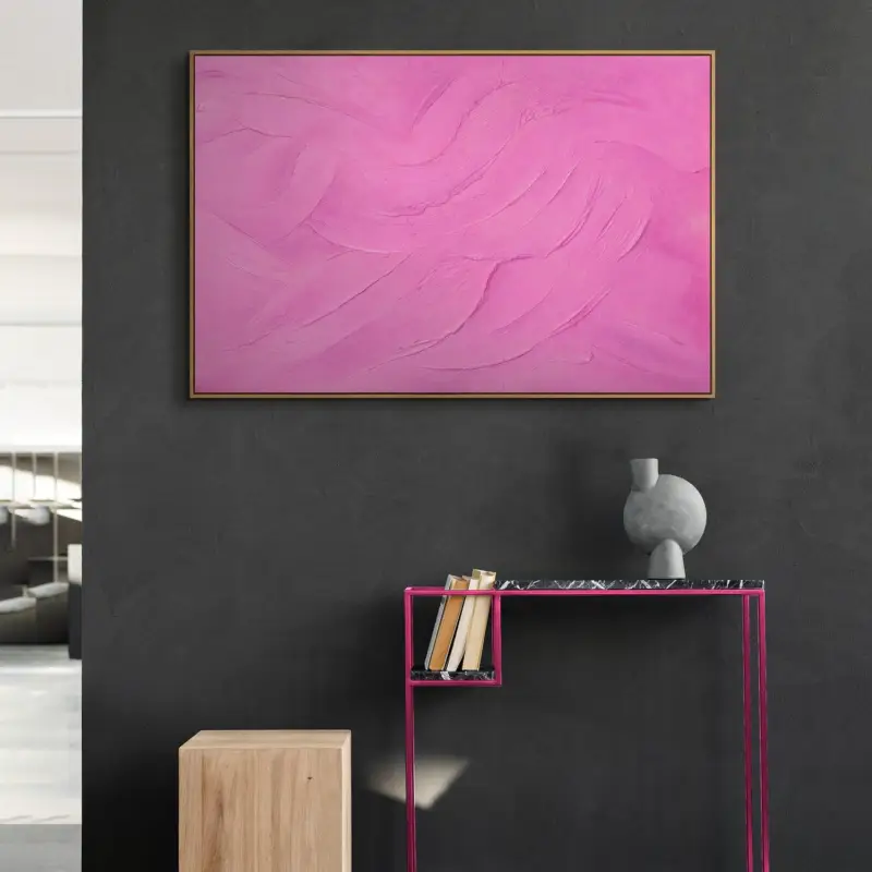 Gestructureerd Canvas Schilderij in Lijst Rustige Kunst “Suikersluier" - 140x100 Natur Holz Rahmen Populaire