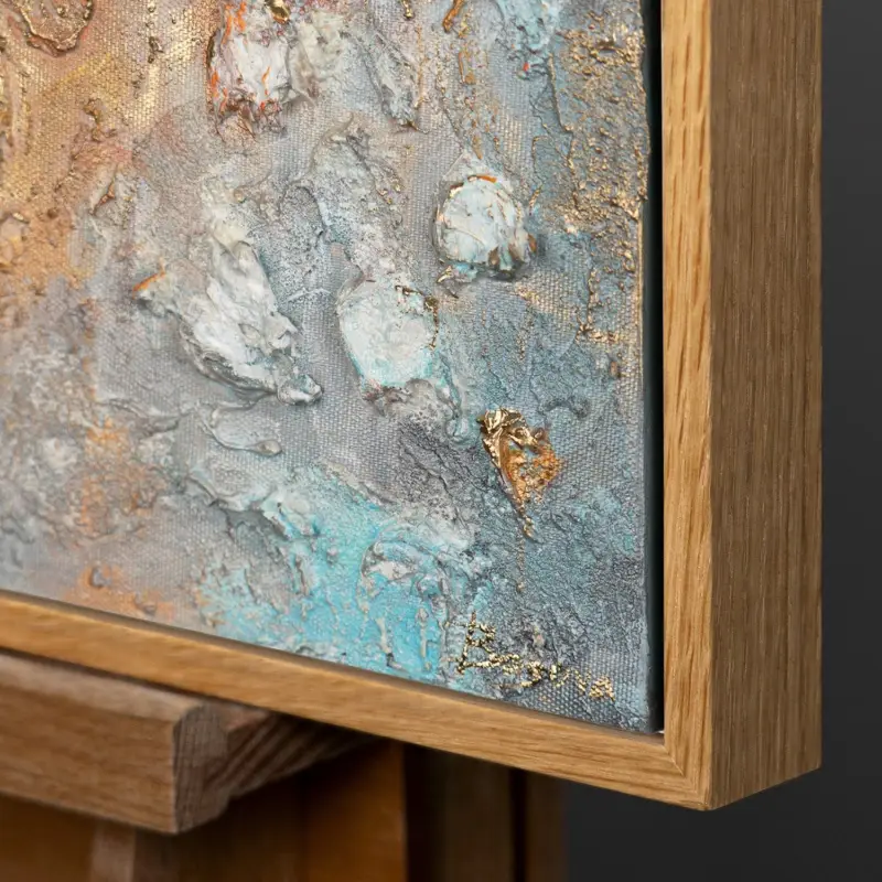 Handgeschilderd schilderij met lijst Wanddecoratie voor kinderkamer 120x80 cm - 120x80 Natur Holz Rahmen Authentique