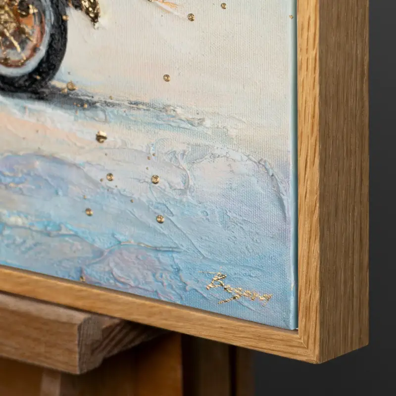 Seulement Aujourd’hui Schilderijen voor de kinderkamer – Handgeschilderde acryl schilderijen met lijst 120x60 cm - 120x60 Natur Holz Rahmen