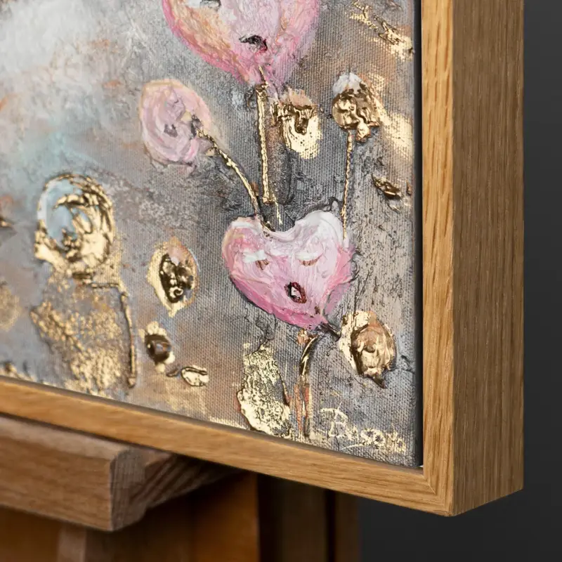 Bon Plan Schilderijen voor de kinderkamer – Handgeschilderde acryl schilderijen met lijst 120x80 cm - 120x80 Natur Holz Rahmen