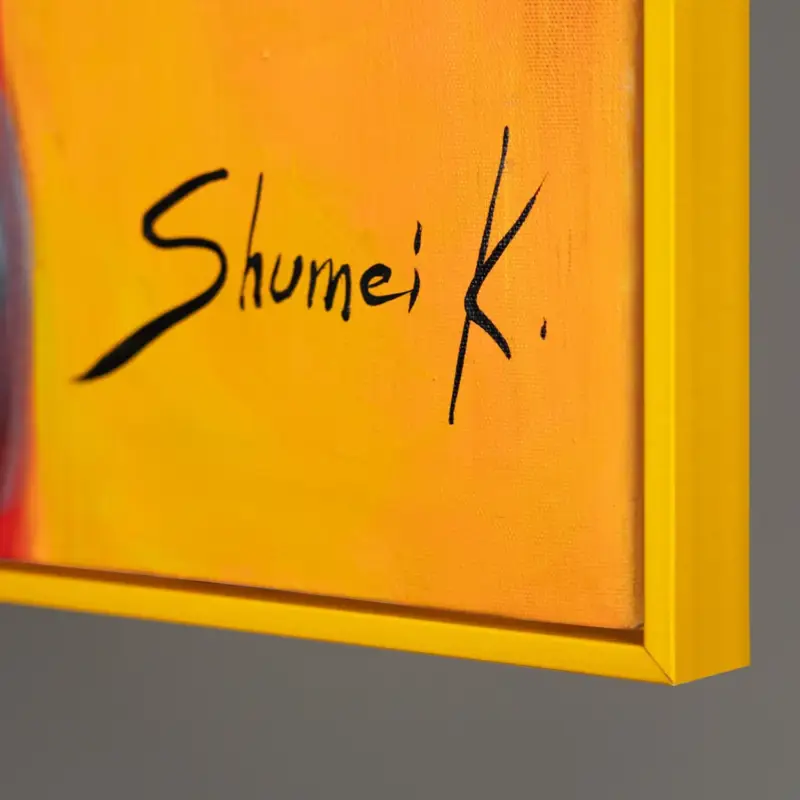 Meilleur Choix Wandschilderijen voor de woonkamer, handgeschilderd acrylschilderij "Glazed View" - 140x100 met gele lijst