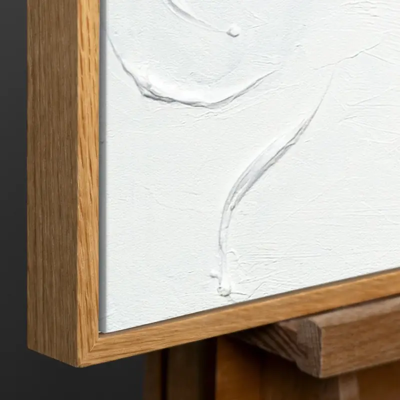 Solde Handgeschilderd schilderij met structuur – Uniek abstract acryl kunstwerk voor moderne wanddecoratie - 140x100 Natur Holz Rahmen