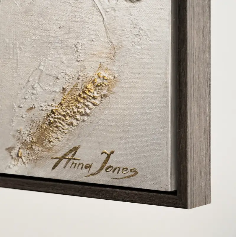 Wanddecoratie – Handgeschilderd modern kunstwerk op canvas met lijst – Levensboom - 120x80-grijs frame Achat Immédiat