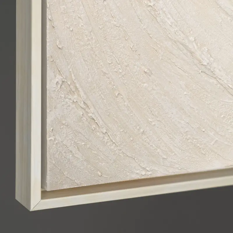 Meilleure Vente Abstract schilderij op canvas met spiraalstructuur in beige moderne wandkunst - 140x100 Beige lijst