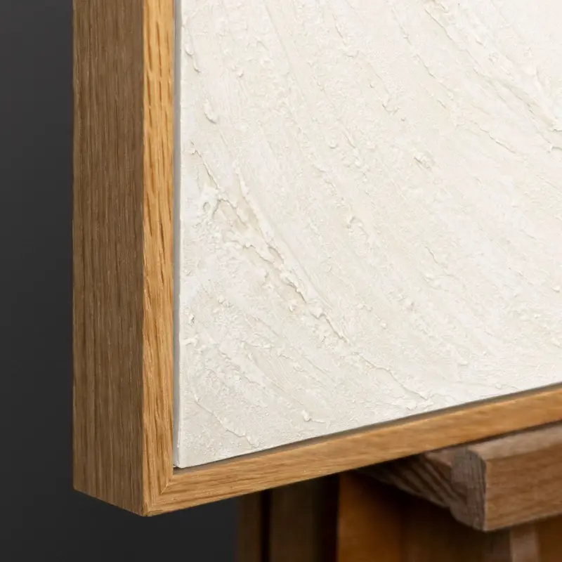 Meilleure Vente Abstract schilderij op canvas met spiraalstructuur in beige moderne wandkunst - 140x100 Natur Holz Rahmen