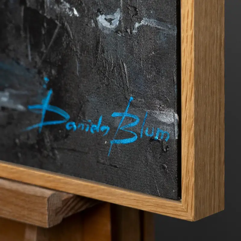 Wanddecoratie woonkamer bloemenschilderij met lijst "Sneeuwwitte madeliefjes" - 140x100cm mit Natur Holz Rahmen Marque