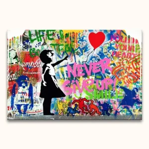 Acheter Direct Banksy - 'Never Give Up' - 90x60cm