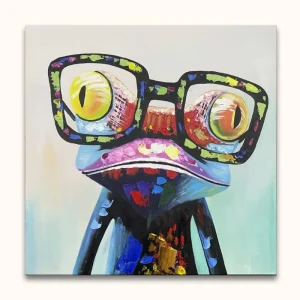 Wise Frog - Olieverf op canvas - 80x80cm Quantité Limitée