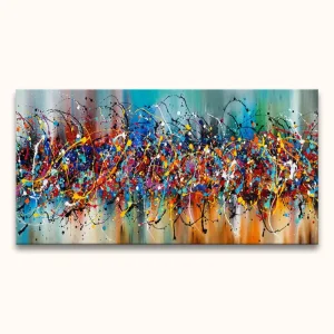 Achat Immédiat Jackson Pollock signature – Colorful Days - 270x135cm