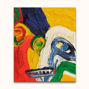 Abstract Gezicht - Olieverf op canvas - 45x55cm Prix Promo