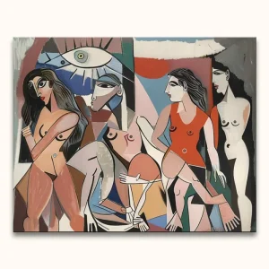 Achat Immédiat Picasso signature - The Ladies of Avignon 6 - 70x55cm