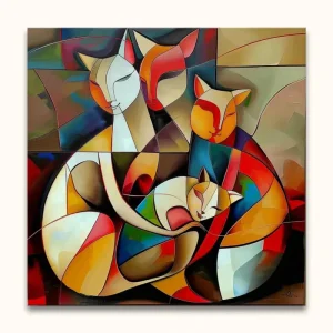 Achat Immédiat Picasso signature - Cat Lovers 6 - 50x50cm
