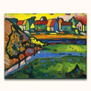 Wassily Kandinsky - Field with Bavarian Village - 160x128cm Vente Flash