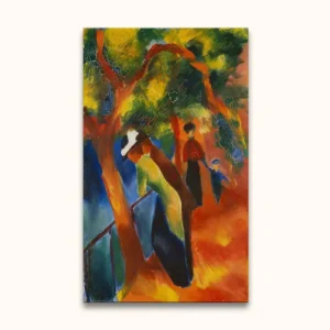 Achat Immédiat August Macke – Sonniger Weg - 25x42cm