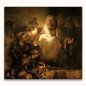Achat Immédiat Rembrandt van Rijn – De Ontkenning van Petrus - 120x120cm