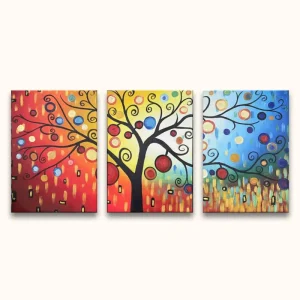 3-Luik Appelboom - Olieverf op Canvas - 30x40cm (x3 stuks) Prix Réduit