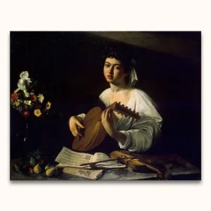 Achat Immédiat Michelangelo - De Luitspeler - 120x95cm