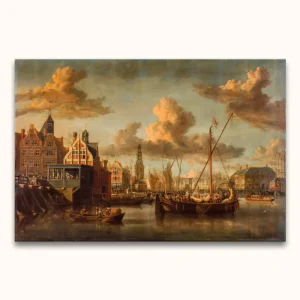 Abraham Storck - Zicht op het IJ - 200x135cm Haute Qualité