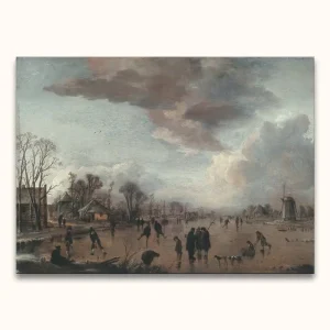 Achat Immédiat Aert van der Neer - Riviergezicht in de Winter - 85x62cm