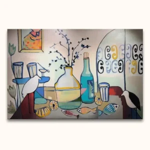 William Crosbie - Breakfast Birds - 150x100cm Solde