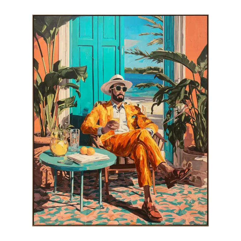 Prix Réduit by fonQ Tropic Gent Schilderij 100 x 120 cm - Walnoot