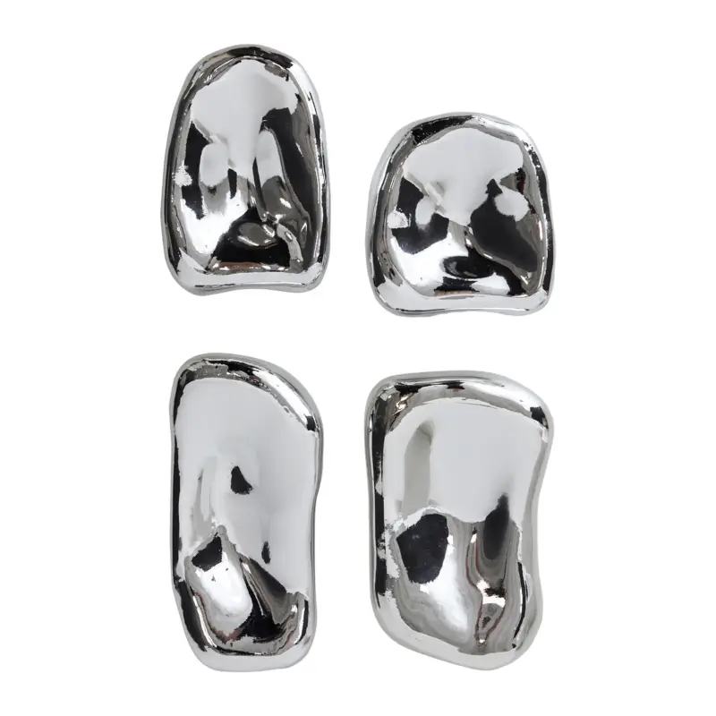 Affaire À Saisir HKliving Sculpture Wandornament - Set van 4 - Chrome