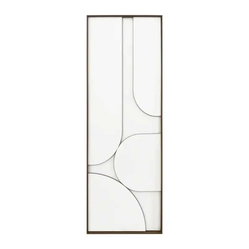 by fonQ Raised Abstraction Schilderij - Balanced - 40 x 118 cm - Bordeaux / Walnoot Meilleure Vente