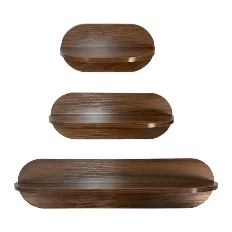 by fonQ Trevo Wandplank - Set van 3 - Walnoot Bon Marché