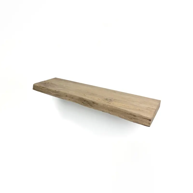 Satisfait Ou Remboursé WoodBrothers Eikenhouten zwevende wandplank + boomkant 80x30x4cm