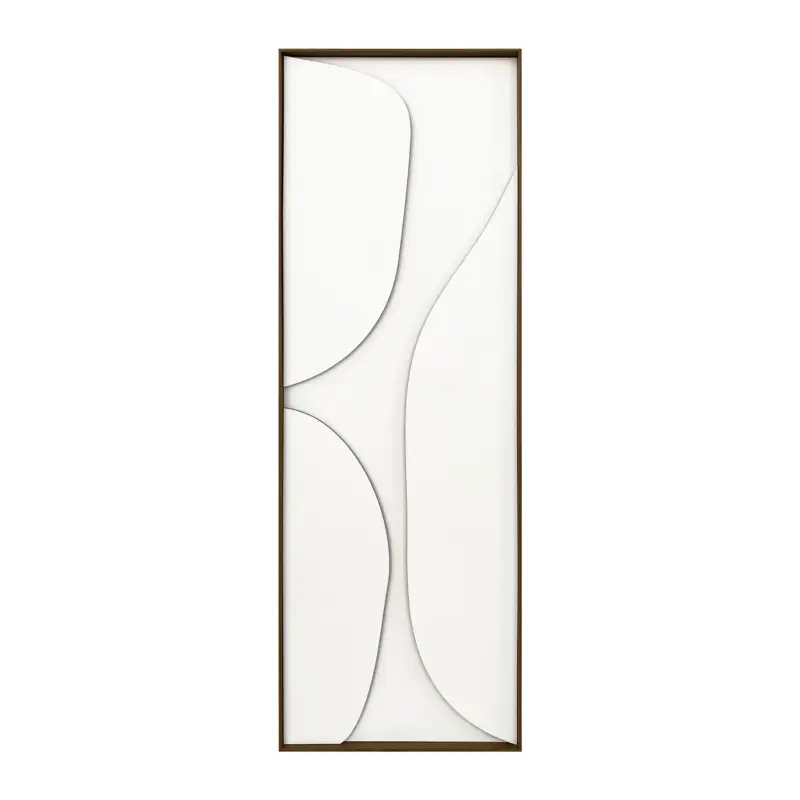 by fonQ Raised Abstraction Schilderij - Connection - 40 x 118 cm - Bordeaux / Walnoot Offre Limitée