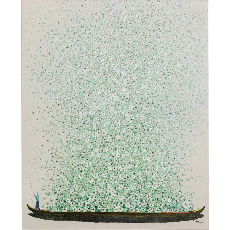 Schilderij Flower Boat 80x100cm beige en groen Kare Design Achat Immédiat