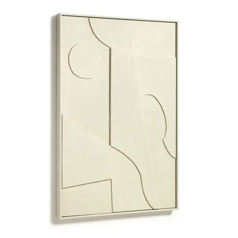 Super Prix Kave Home Talin Abstract Schilderij - Beige 60 x 90 cm