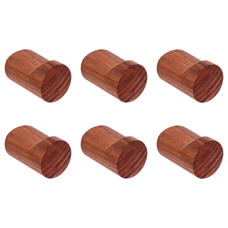 Solde QUVIO Wandkapstok - Hout - donkerbruin - Set van 6