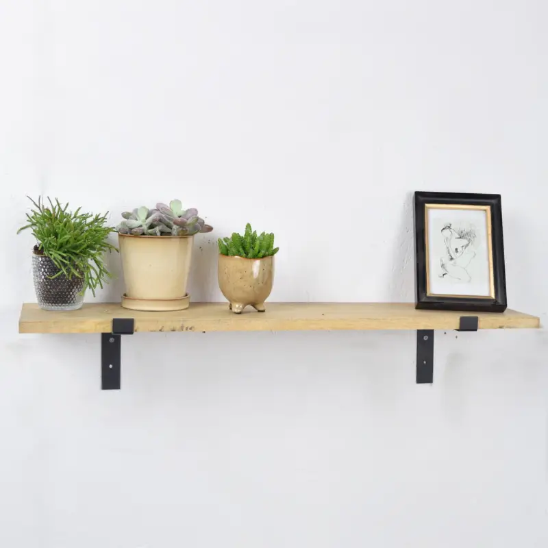 Top Vente LOFT42 Wally Wandplank met Mangohout Zwart - Industrieel - 1,6x70x16