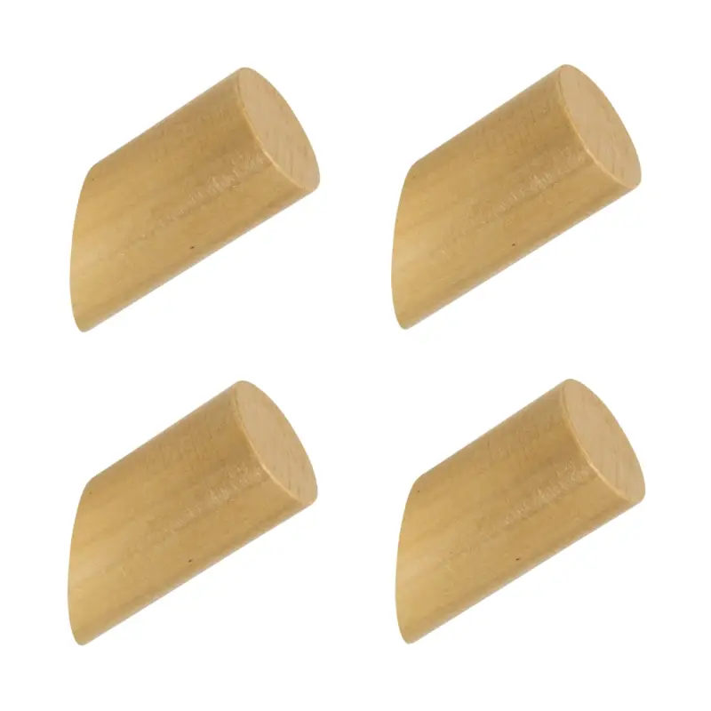 QUVIO Houten wand haakje - Licht bruin - S - Set van 4 Populaire